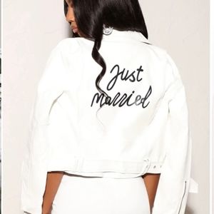 Faux leather Just Married Jacket